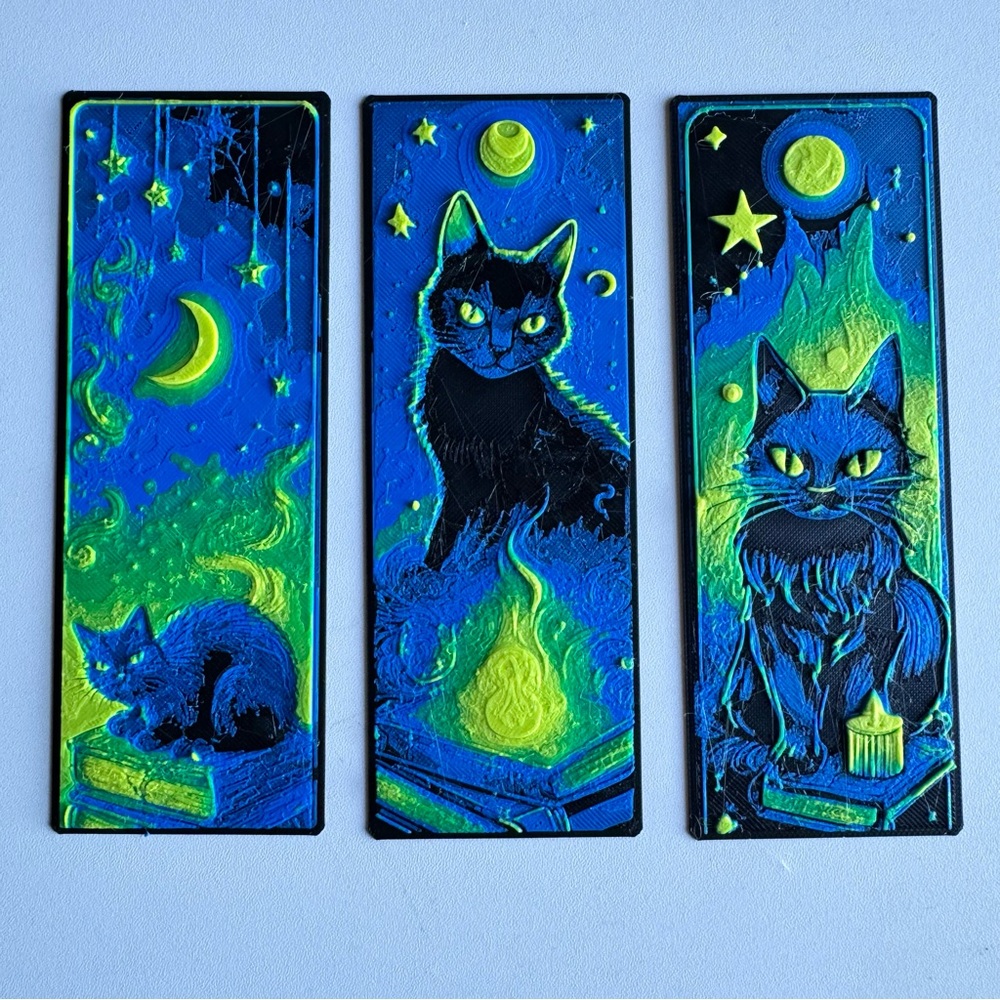 Vibrant Cat Art bookmarks